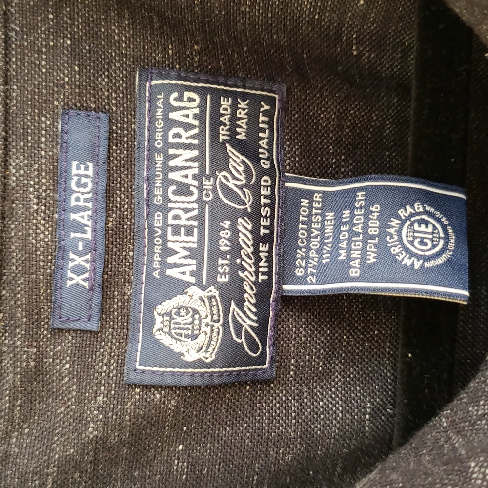 American Rag linen blend men's casual button down with pocket XXL - Picture 6 of 6